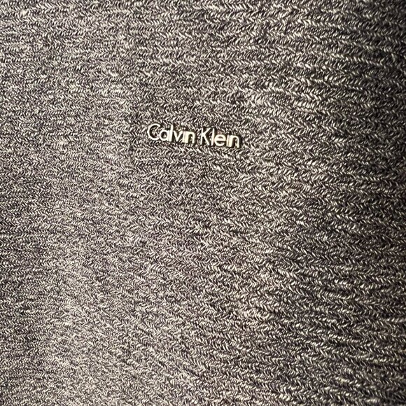 Calvin Klein Grey & Black 100% Cotton Quarter-Zip Pullover Sweater SZ Lrg - Picture 3 of 6